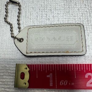 Coach Cream and Tan Hang Tag with Ball Chain Included